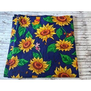 Vintage Disney Winnie the pooh & friends Blue Sunflower shower curtain 70x70”